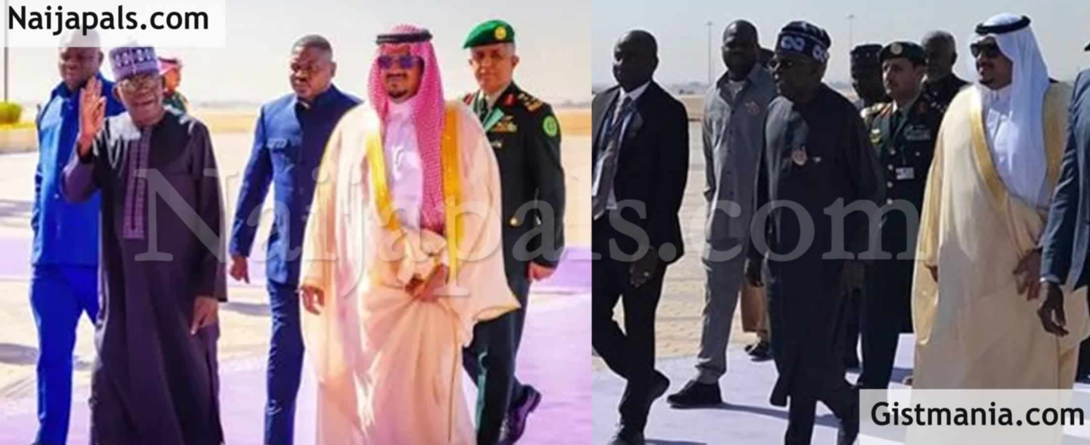 Pres. Tinubu Arrives Saudi Arabia With His Entourage For The Joint Arab-Islamic Summit (VID)