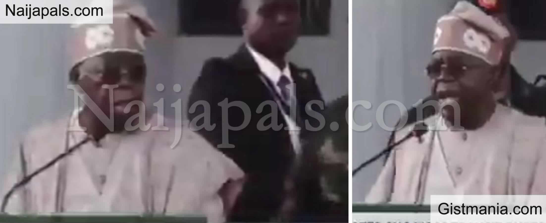 Moment a Random Man Tried to Grab President Tinubu While He Was Giving Speech in Kaduna (VID)