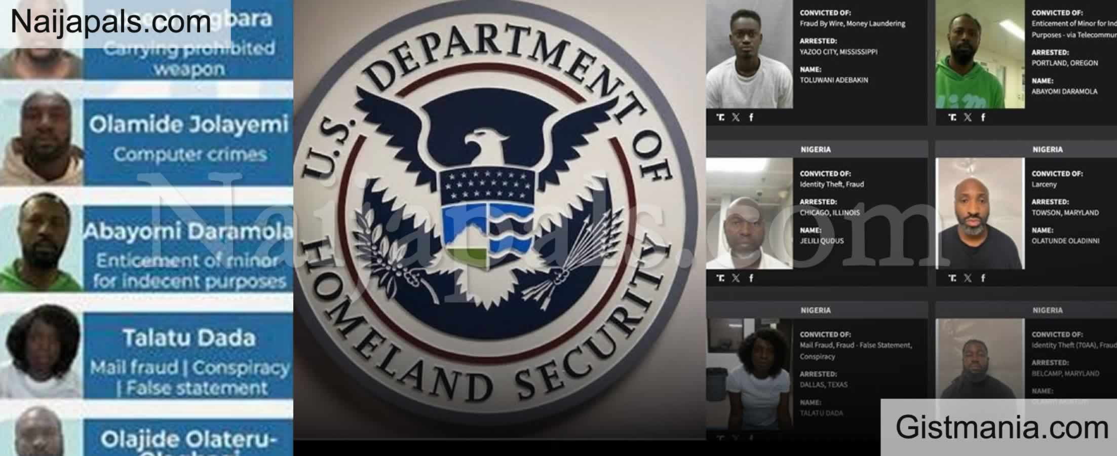 American Govt Releases More Names & Photos of Nigerians Arrested by ICE Over Various Crimes