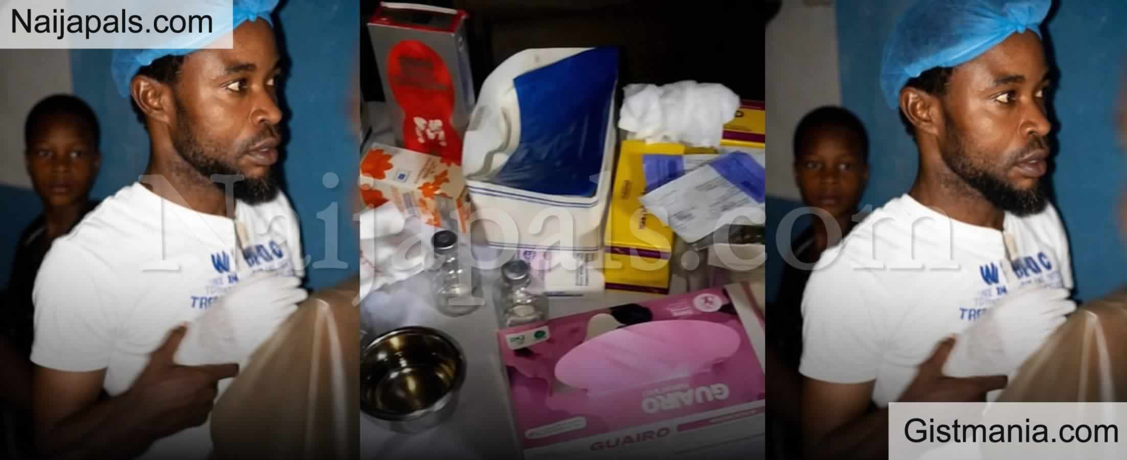 Shocking Moment Policemen Bust Illegal Clinic, Arrest Fake Doctor Performing Surgery on Patient