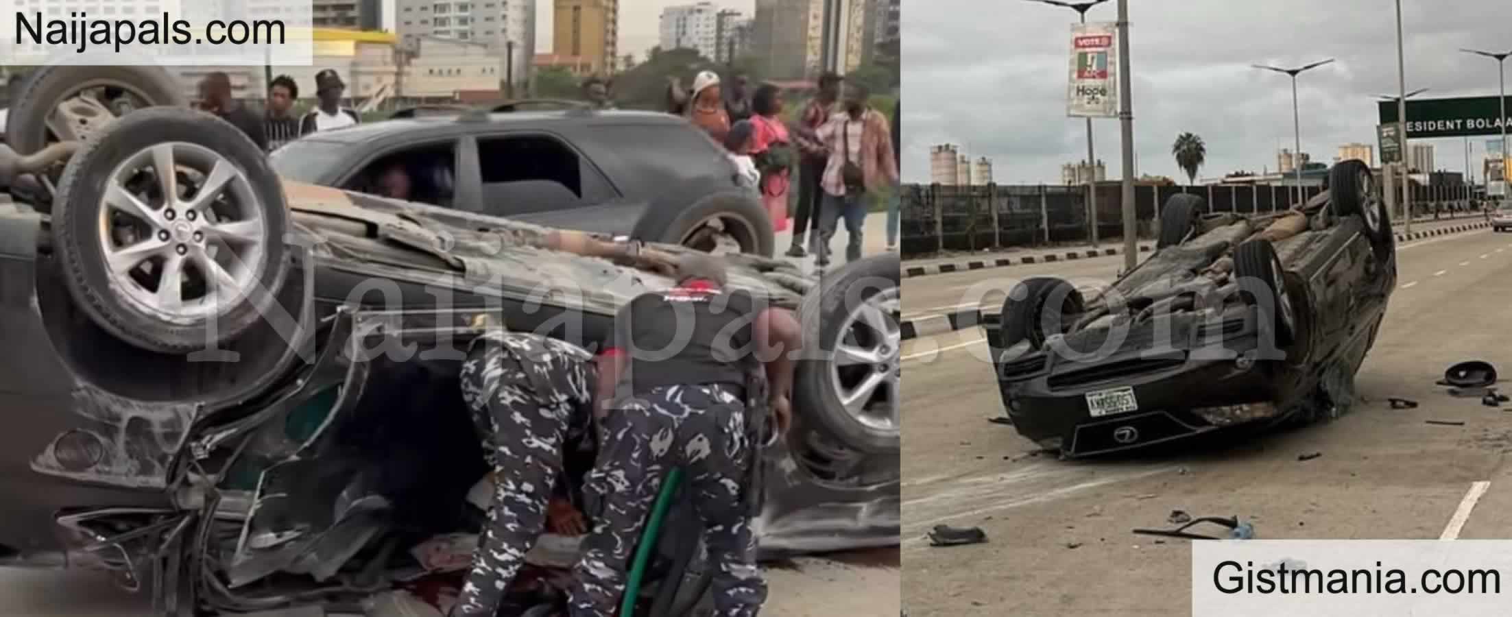 VIDEO: Lagos Coastal Road Crash Claims One Life, Leaves Three Injured In Victoria Island