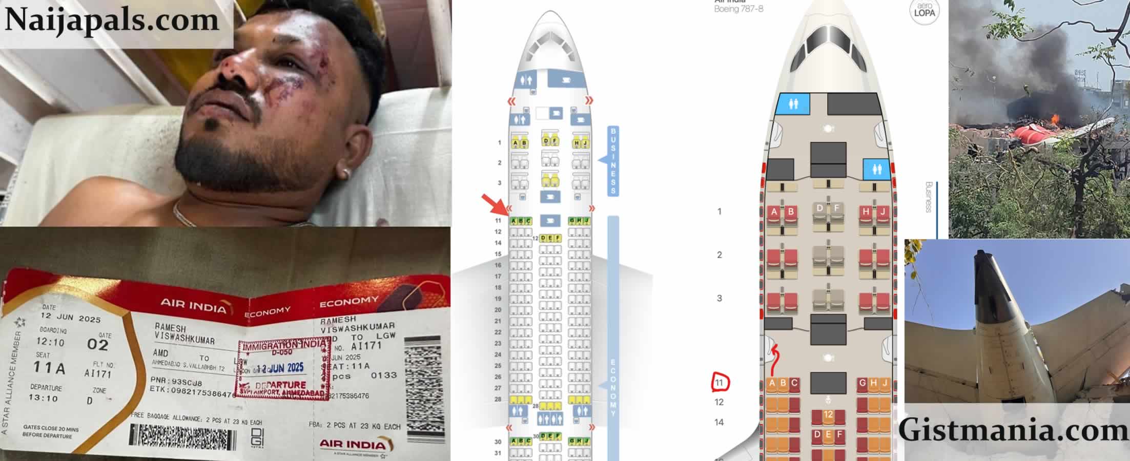 Photo & Video Of One Passenger Out Of 241 Who Reportedly Survived The Air India’s Plane Crash