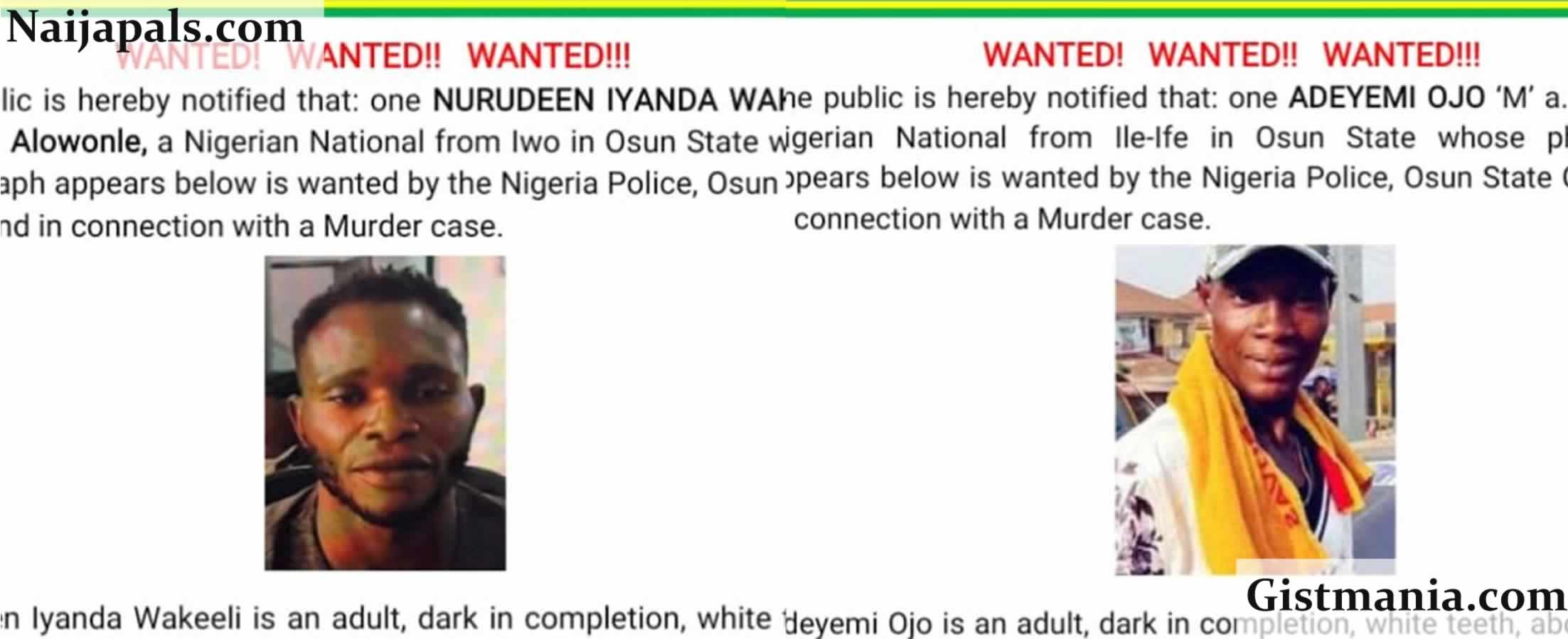 Osun Police Declare Alowonle, Sibi Wanted Over Emir’s Murder