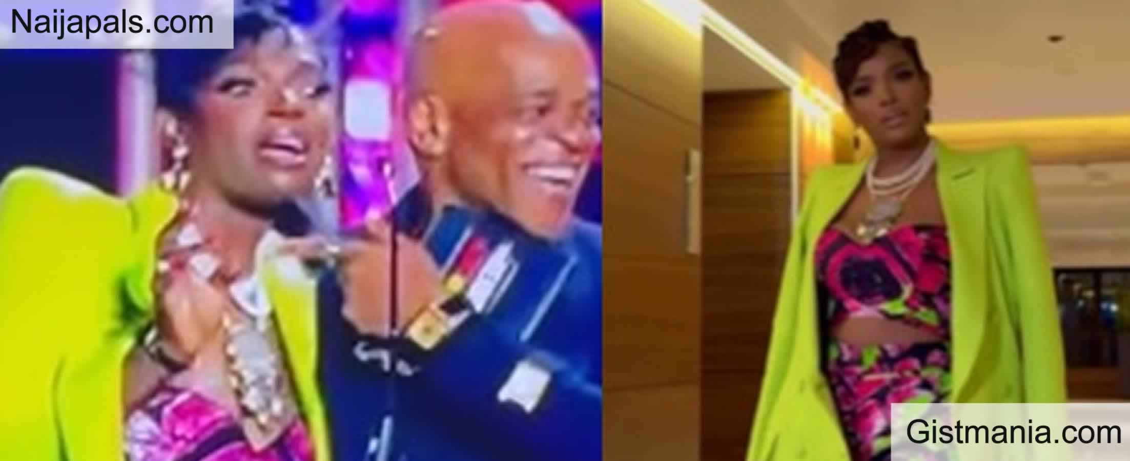 Moment Annie Almost Introduced Herself As Idibia But Immediately Corrected Herself At Headies