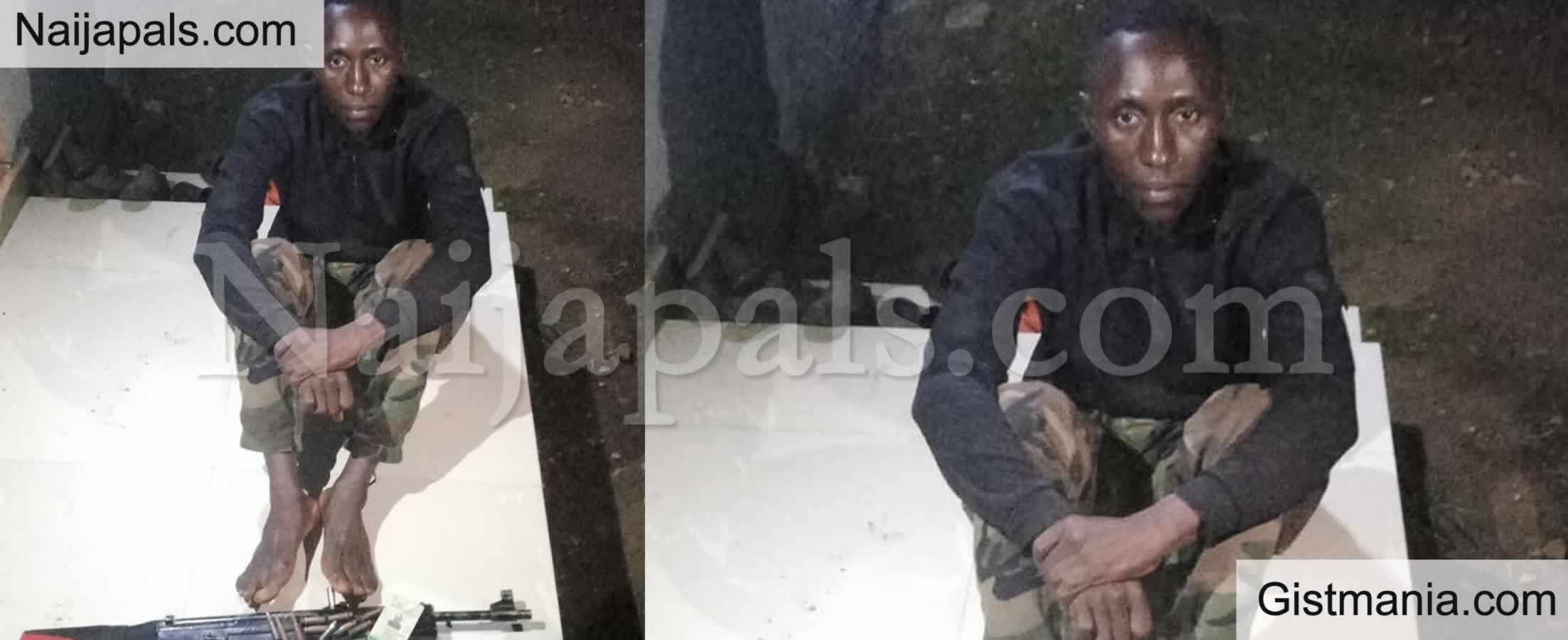 PHOTOS: Troops Arrest Armed Bandit Dressed in Army Uniform in Kaduna, Weapons Recovered