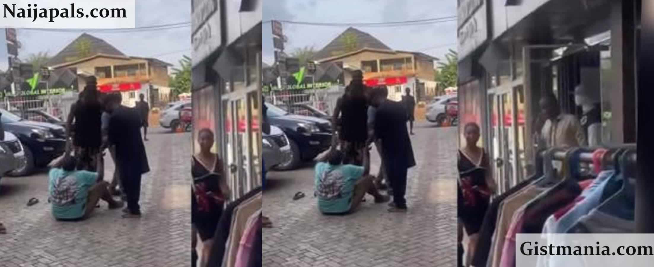 Drama In Benin As Man Caught Using Fake Bank Alert To Buy ₦5m Worth Of Clothes (Video)