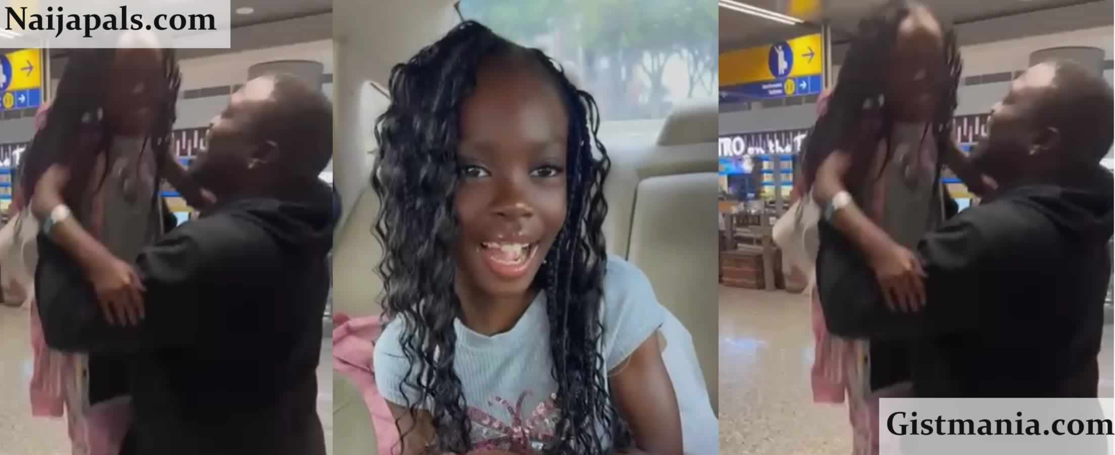 Popular Nigerian Comedian, Buchi Reunites With Daughter In Emotional Airport Moment (Video)