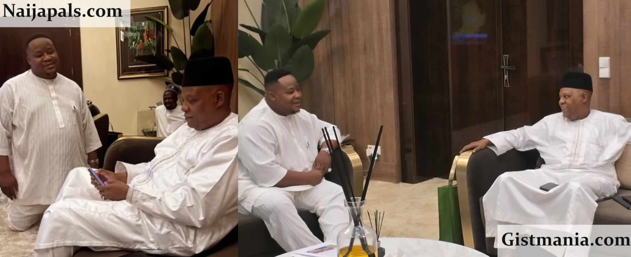 &quot;Na My Papa Be This&quot; - Cubana Chief Priest Sparks Reactions As He Kneels Before VP Shettima (Photos & Video)