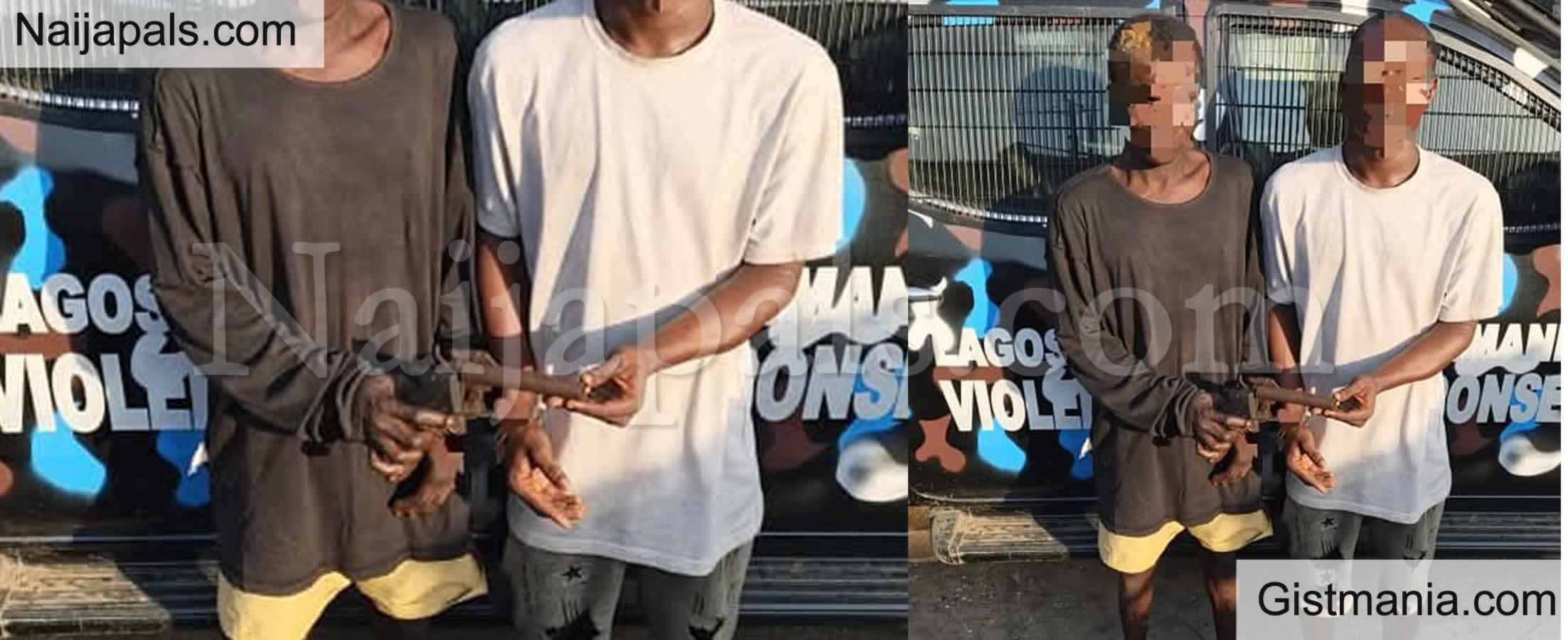 PHOTO: Suspected Cultists Caught With Homemade Gun in Ajah, Lagos