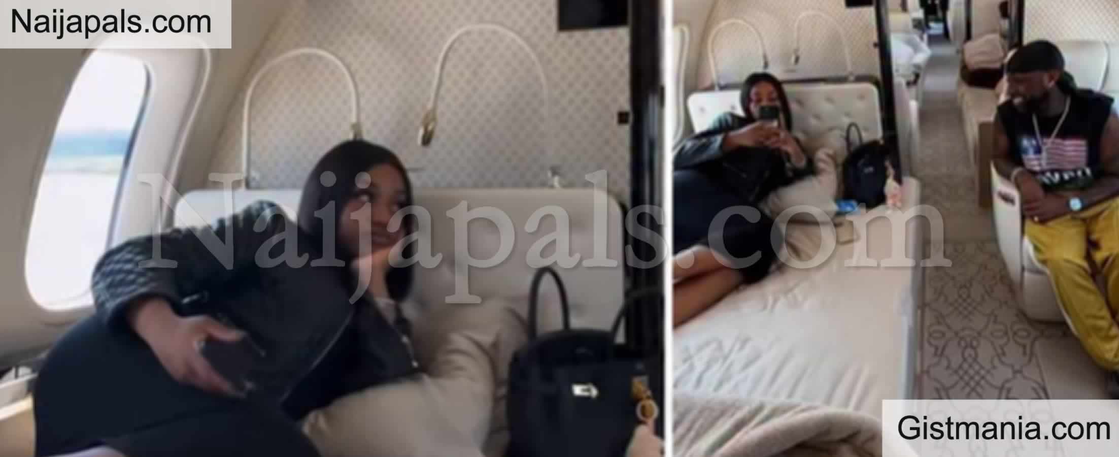 Lovely Video Of Davido And Wife Chioma Chilling In His Private Jet