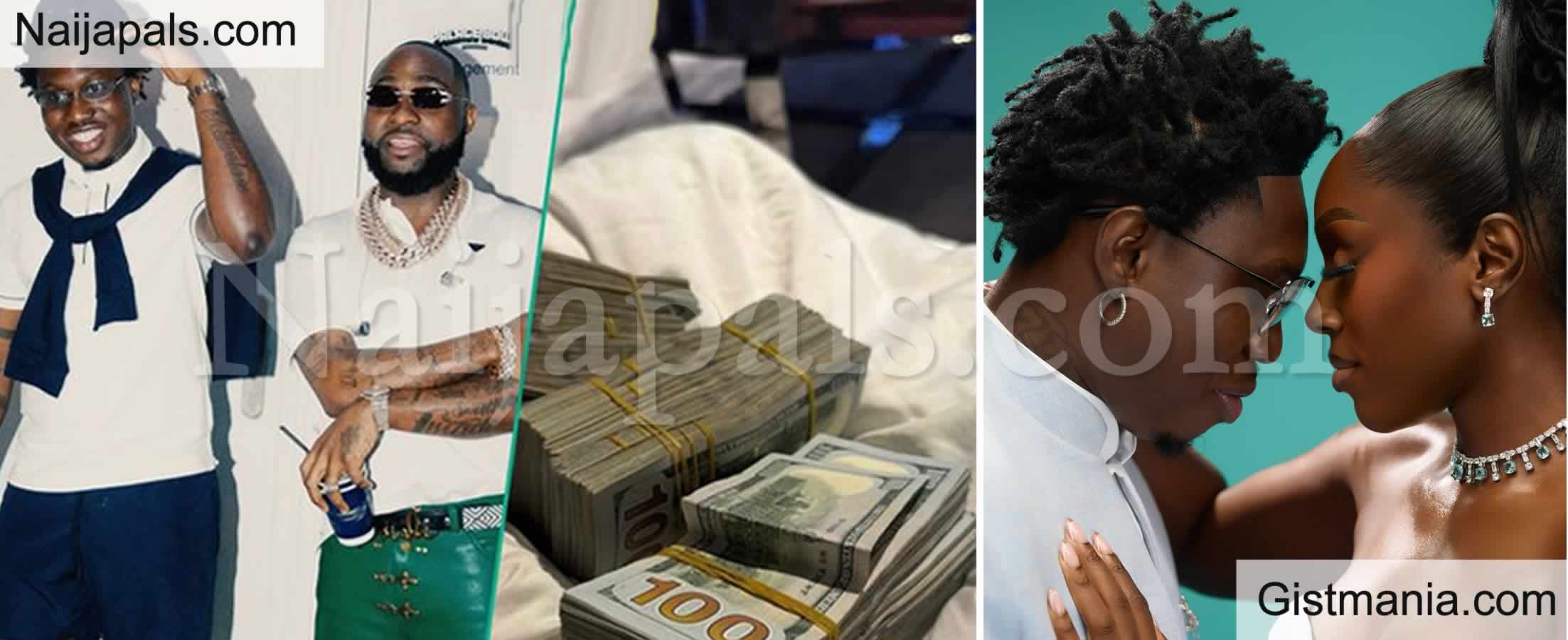 Davido Set to Make Zlatan’s Wedding This Weekend Rain With Dollars as He Shows Off Stacks of $100 Bills