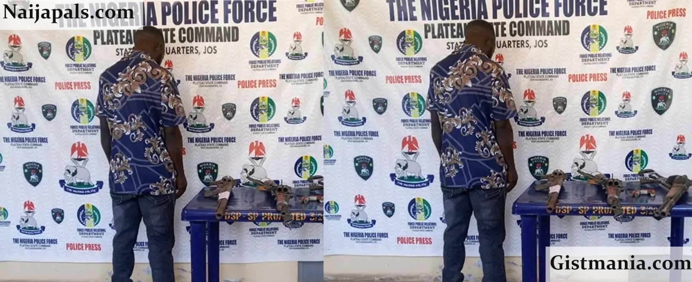Plateau Police Arrest 40-Year-Old Davou Dachung Over Wife’s Murder, Recover Three Rifles, Live Cartridges