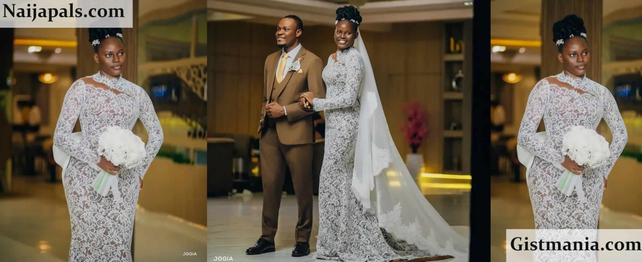 “Unchristian and Sɛxually Provocative” — Nigerian Man Slams Deeper Life Bride’s Wedding Dress (Photos)