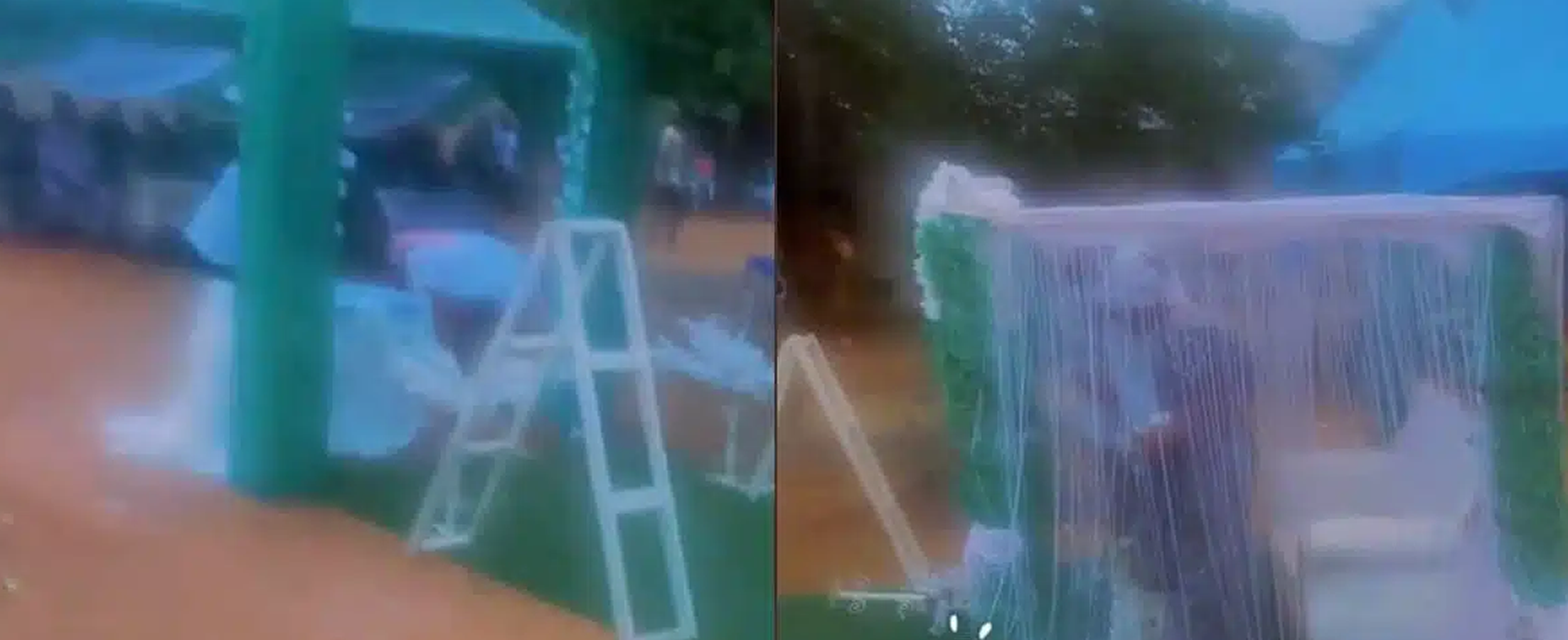 Devastated Couple Left Heartbroken As Rain Disrupts Wedding Ceremony, Guests Abscond (Video)