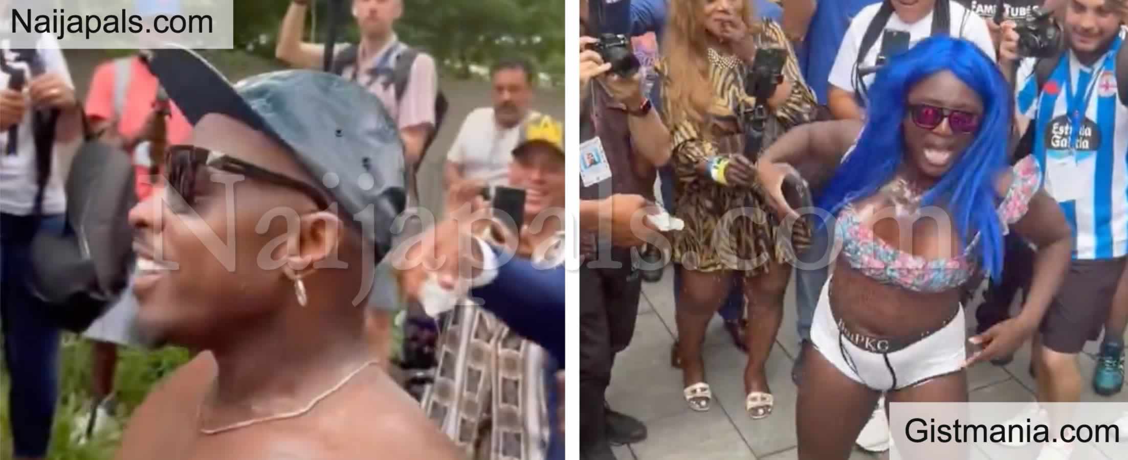 Diddy&#039;s Supporters Filmed Pouring Baby Oil On Each Other To Celebrate The Verdict Outside The Courthouse