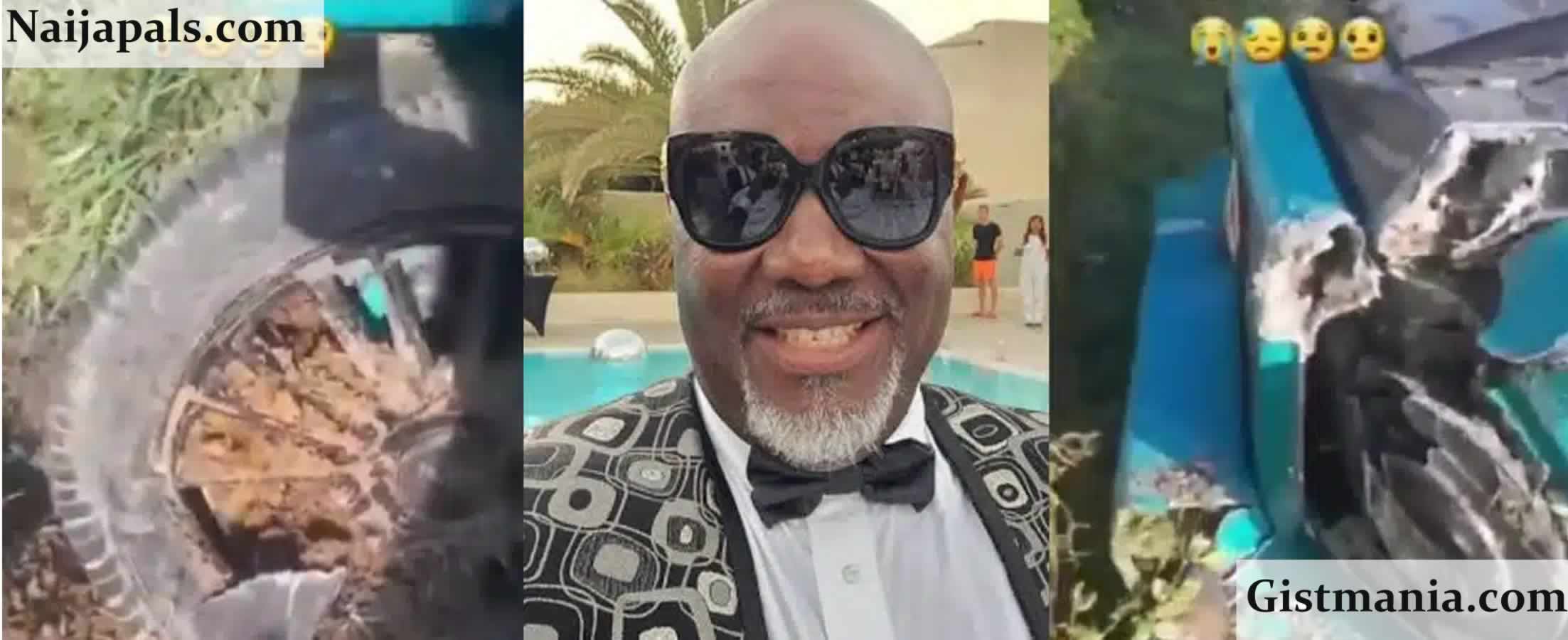 Former Nigerian Senator, Dino Melaye’s Luxury G-Wagon Wrecked In Major Road Accident (Video)