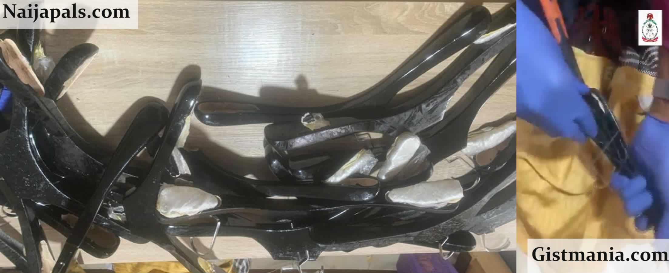 NDLEA Uncovers Cocaine Hidden In Clothes Hangers And Dresses At Airport (Video)