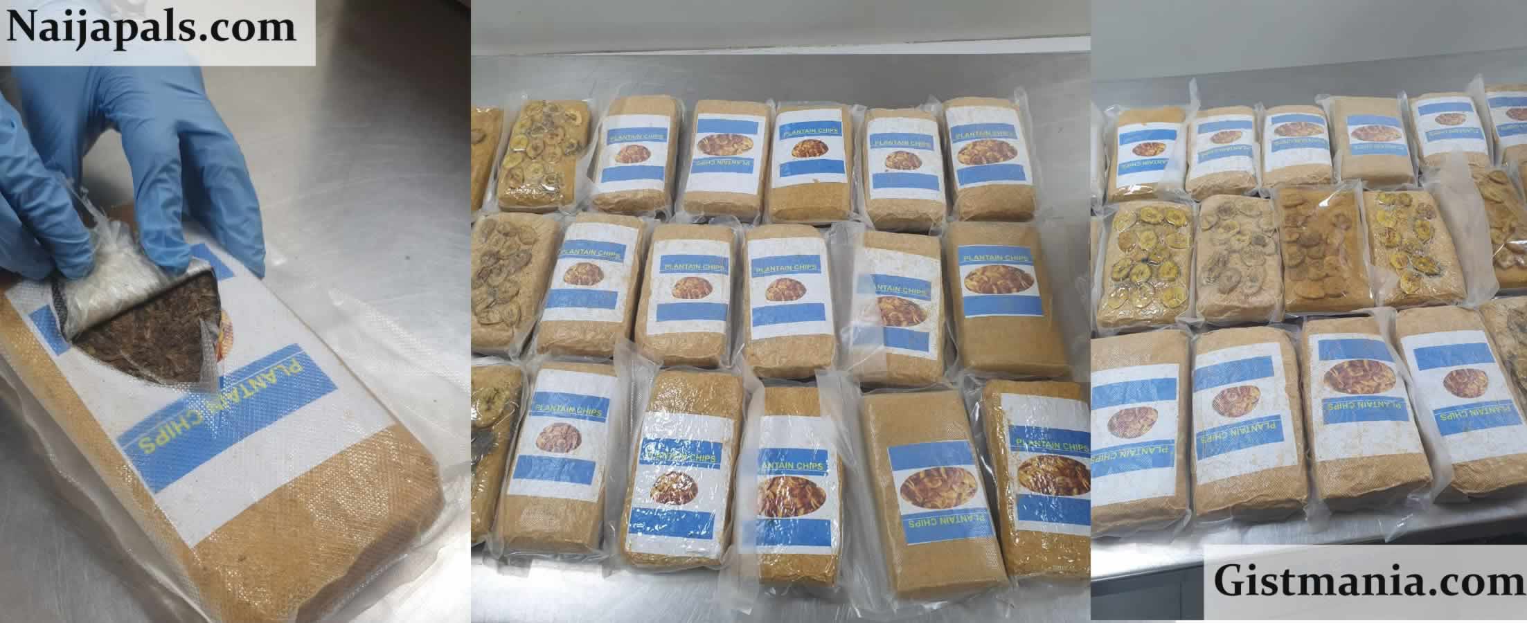 NDLEA Uncovers Skunk Stashed In Plantain Chips Pack At Lagos Airport (Video)