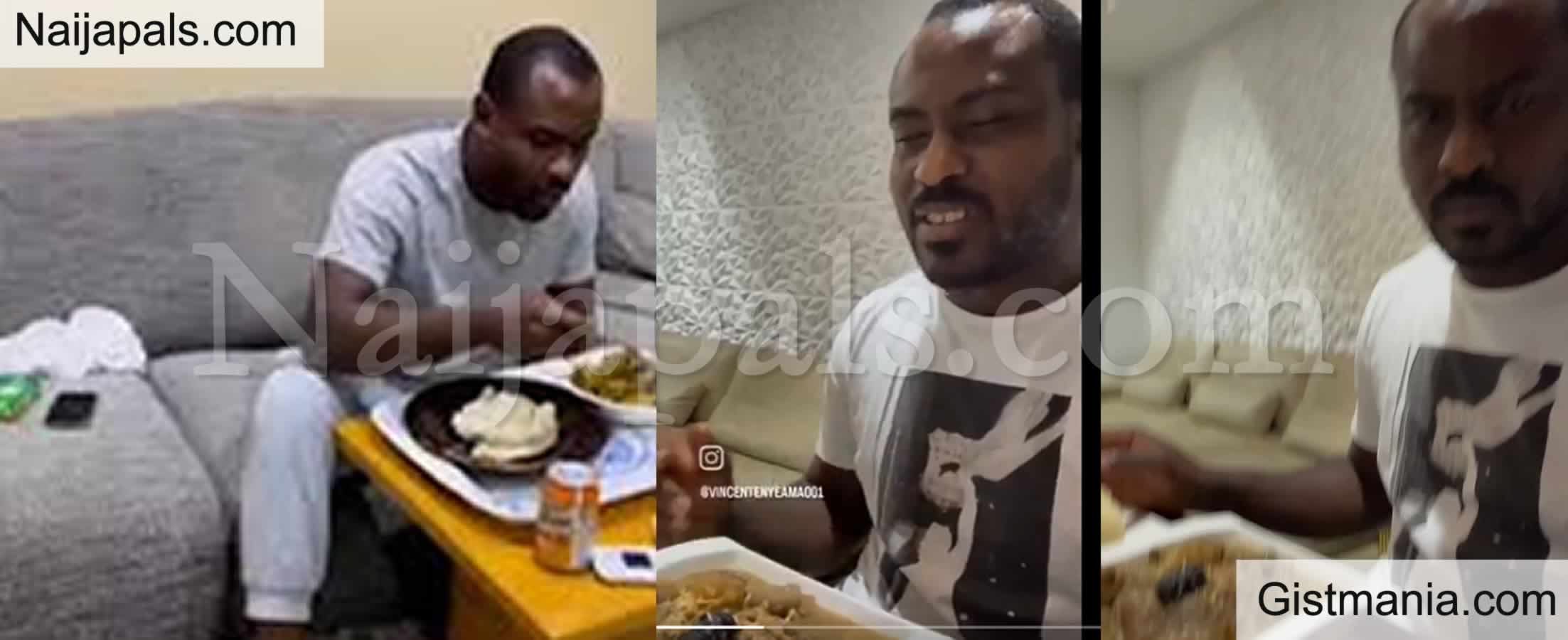 Who Cares About Flat Tummy? - Ex-Super Eagles Keeper Enyeama Says As He Feasts on Pound Yam