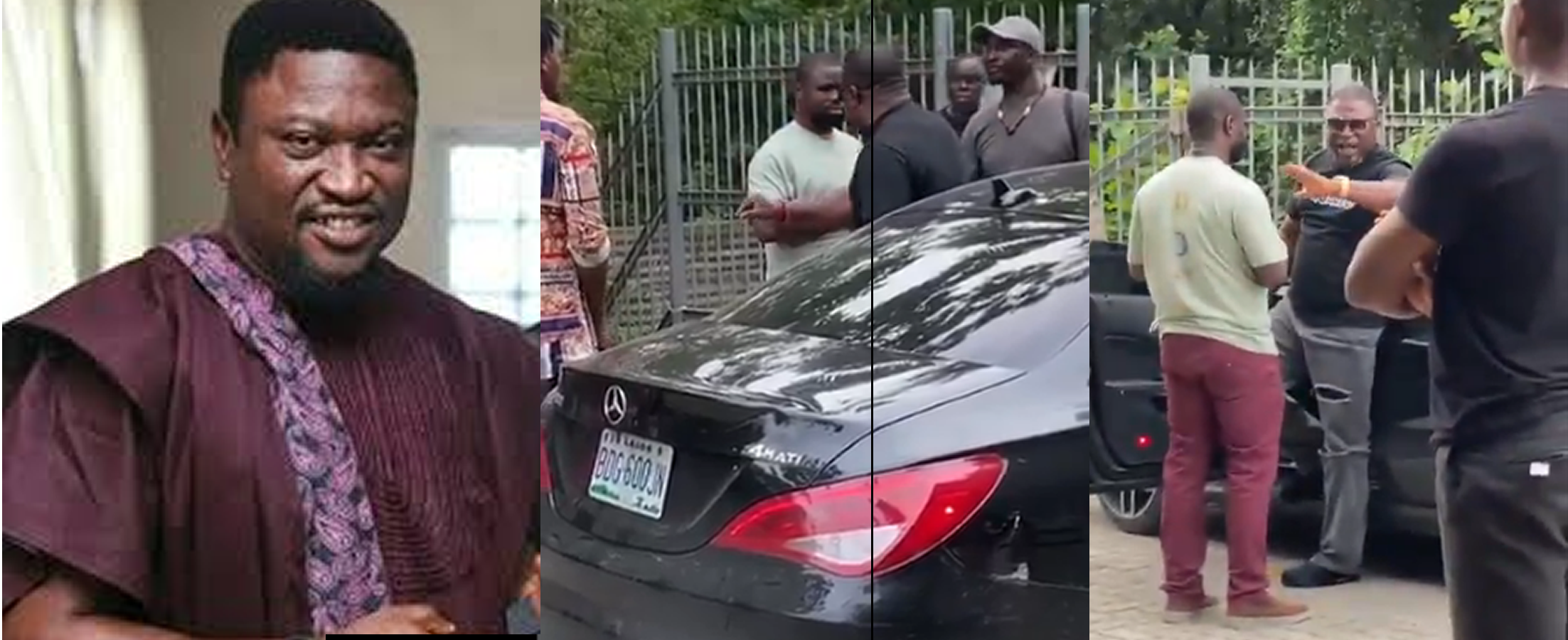 Nollywood Actor Femi Branch Dragged By Colleagues After Slapping Assistant Director On Film Set