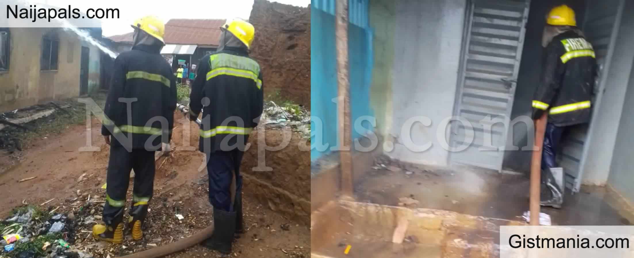 Property Worth Millions Of Naira Destroyed As Fire Ravages 6 Shops In Ogbomoso