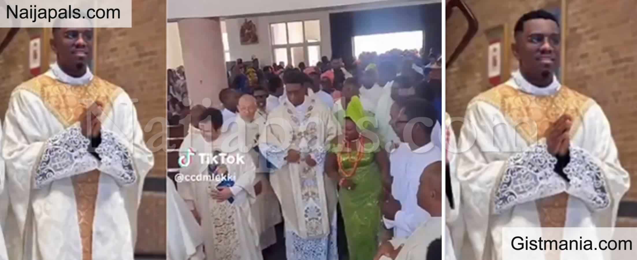 Newly Ordained Catholic Priest Trends, After Dropping 2 University Degrees, His Company to Join Seminary (VID)