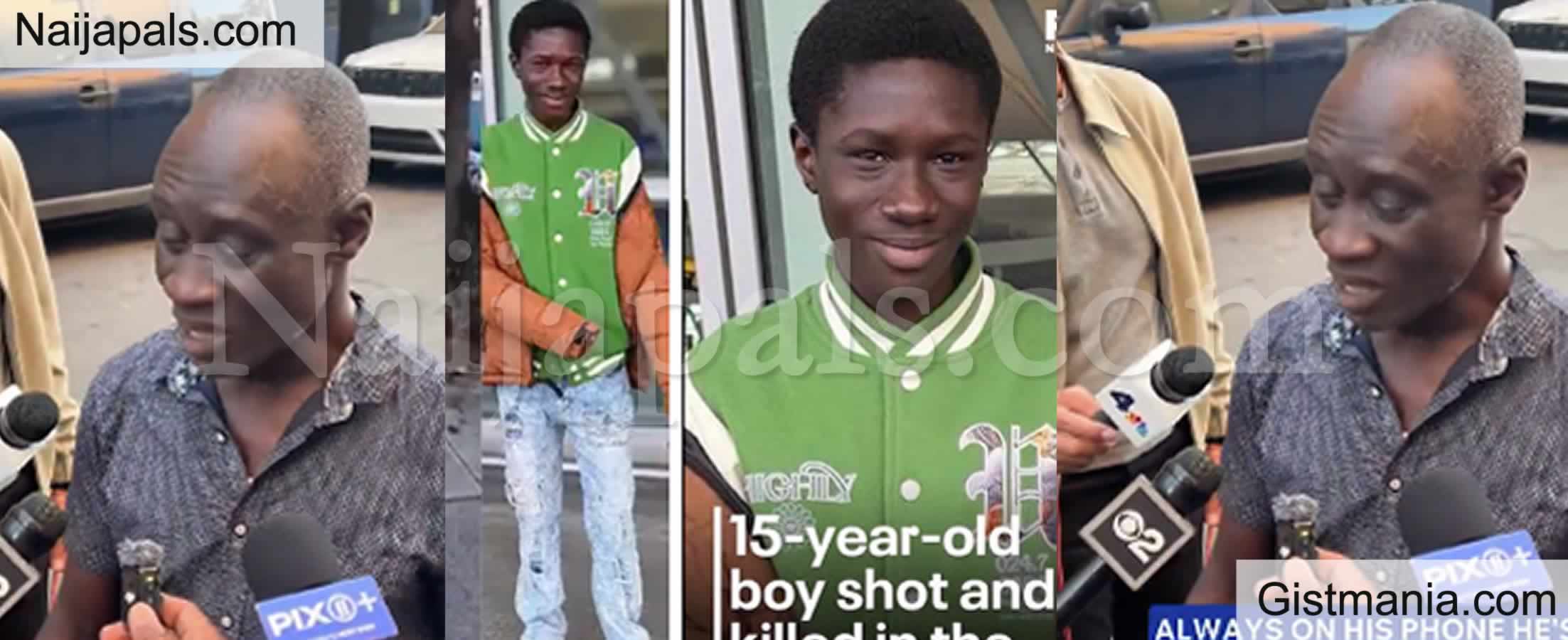 Father Gets Emotional, Mourns 15yr Old Son is Shot Dead in US Barely a Year After Reunion