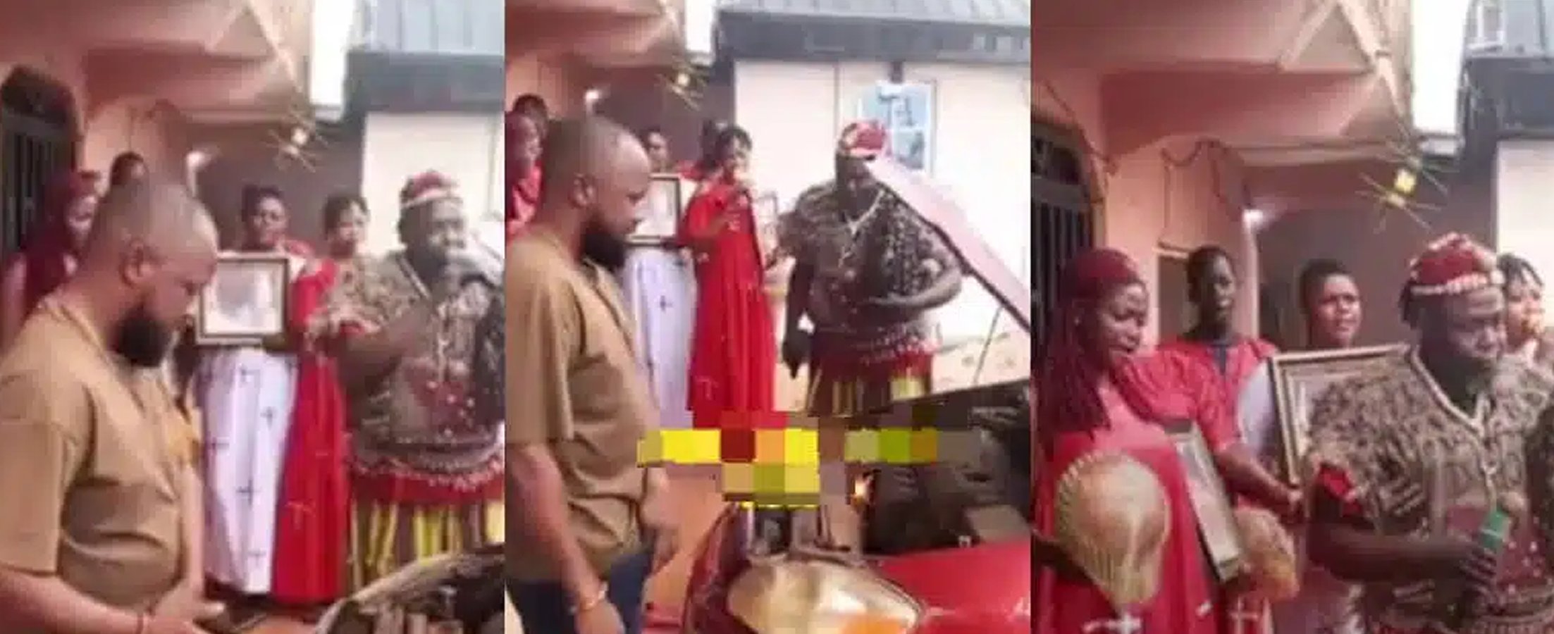 Watch Moment Man Invites Native Doctor, Summons Gods After Thieves Steal Car Brain Box
