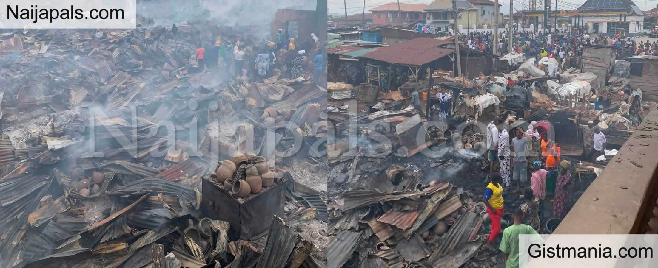 Goods Worth Millions of Naira Destroyed as Midnight Fire Ravages Popular Gbagi Market in Ibadan