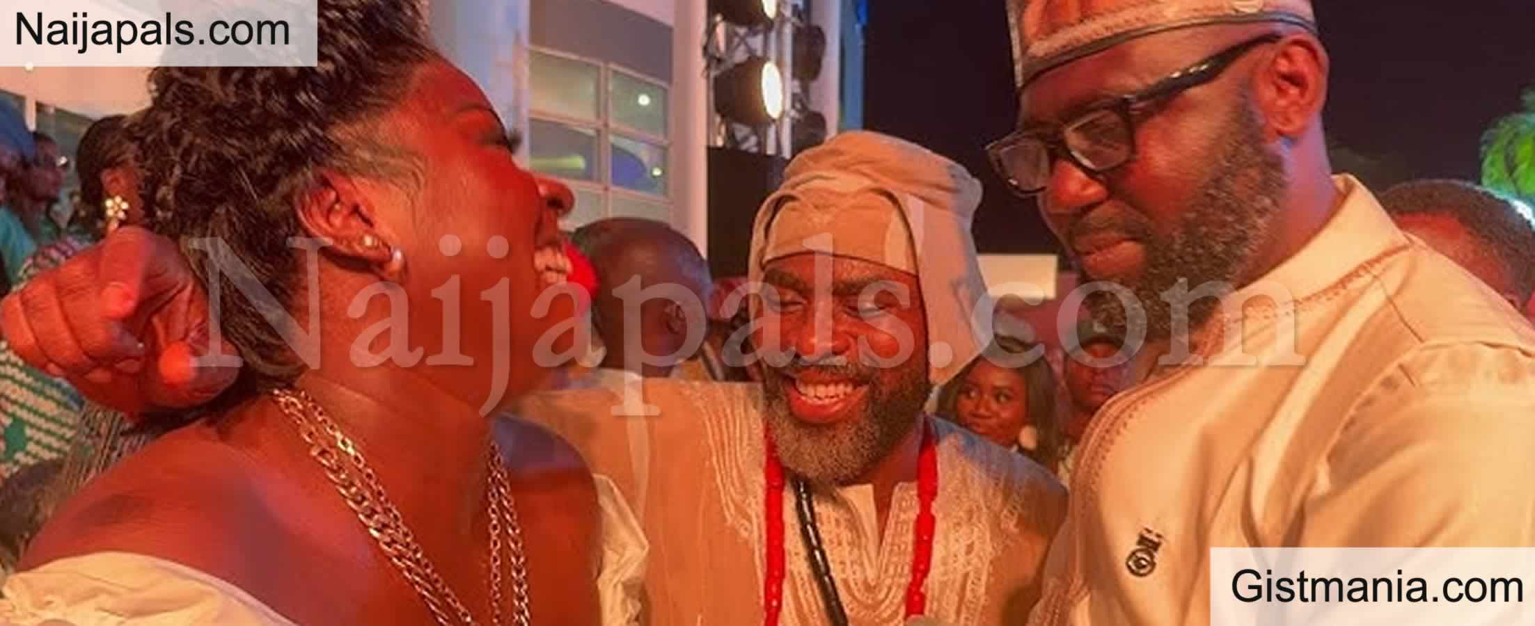 VIDEO: Ibrahim Chatta, Ex-Wife, Olayinka Solomon Reunite At Iyalode Movie Premiere