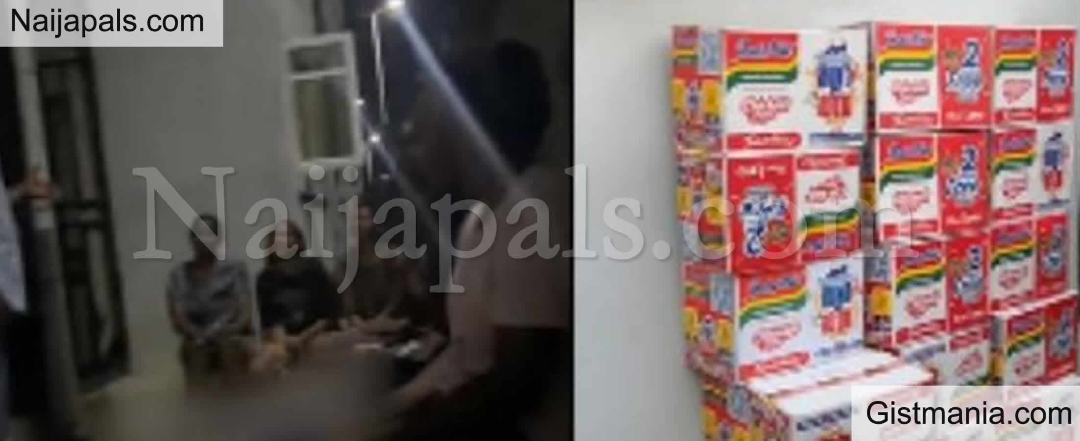 Nigerian School Lodge Landlord Surprises Tenants With Cartons Of Noodles And Drinks