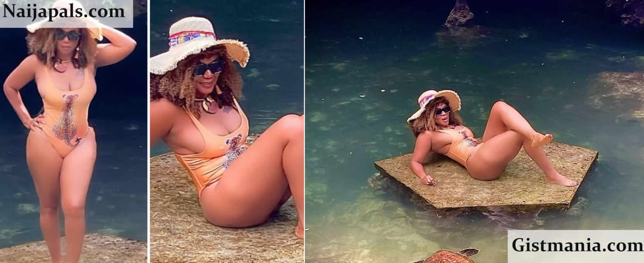 Nollywood Actress, Iyabo Ojo Turns Heads In Bold Swimsuit During Zanzibar Getaway (Photos)