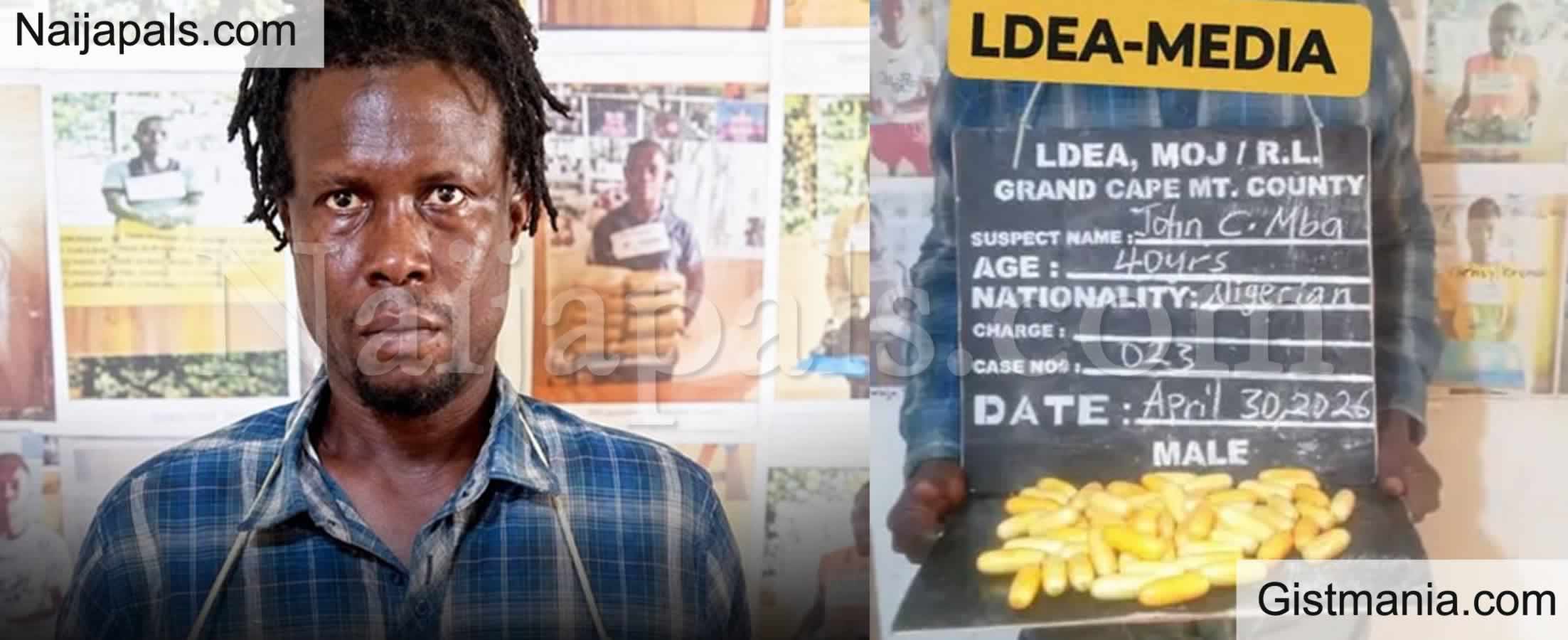 Nigerian Man, John Mba Bags 24 Year Jail Term in Liberia After Excreting 66 Wraps of Coca!ne