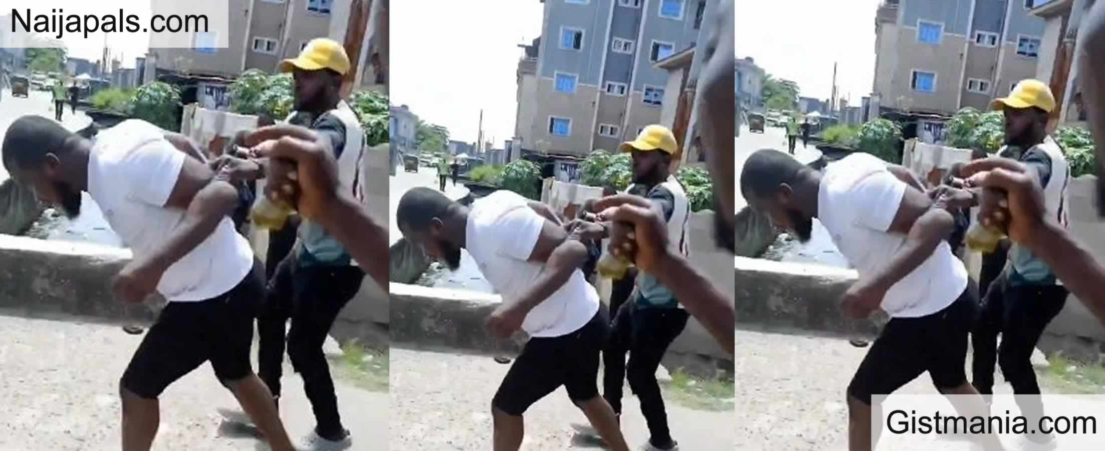 VID&#059; Nigerian Man Beaten To Pulp Before Being Thrown In Gutter For Allegedly Being Gay