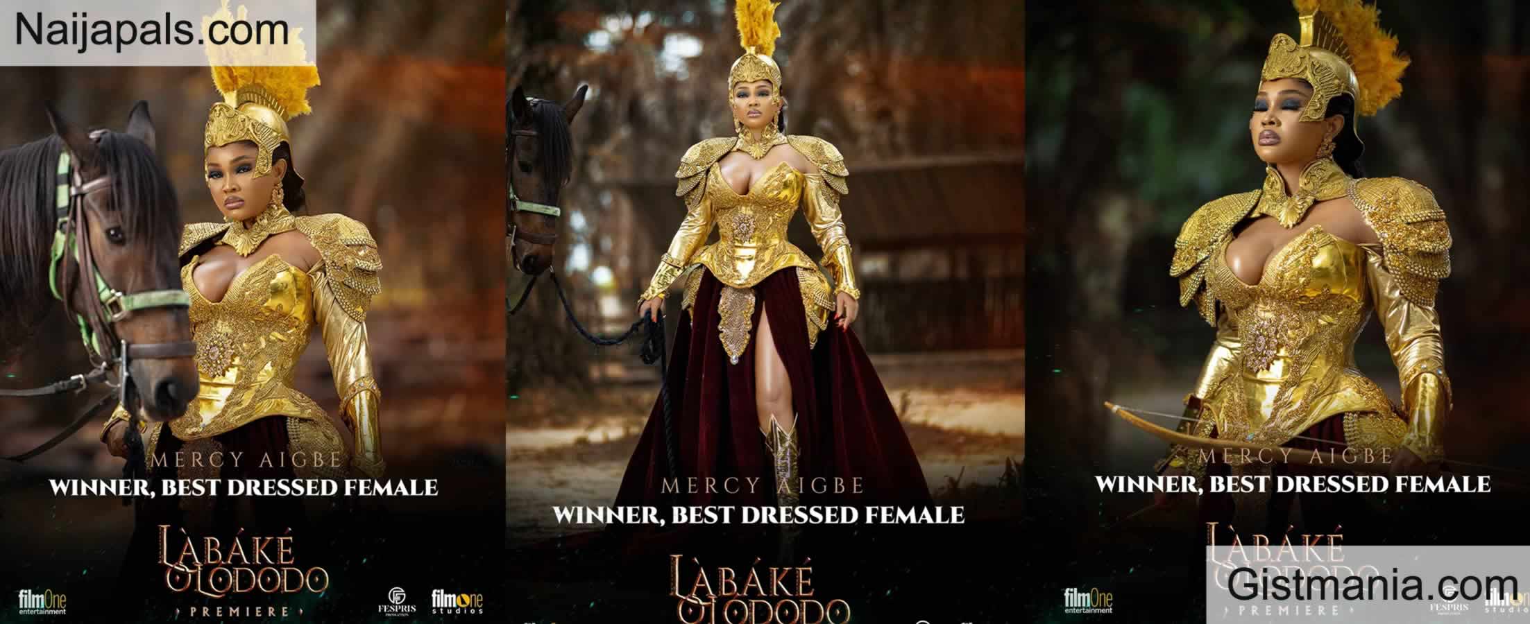PHOTOS&#059; Mercy Aigbe Wins Best Dressed At Iyabo Ojo’s Movie Premiere
