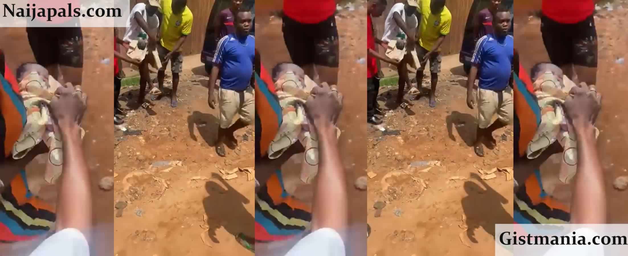 Teen Mum Allegedly Stabs Her Newborn Baby Boy In The Throat, Dumps Him In Gutter In Anambra (Video)