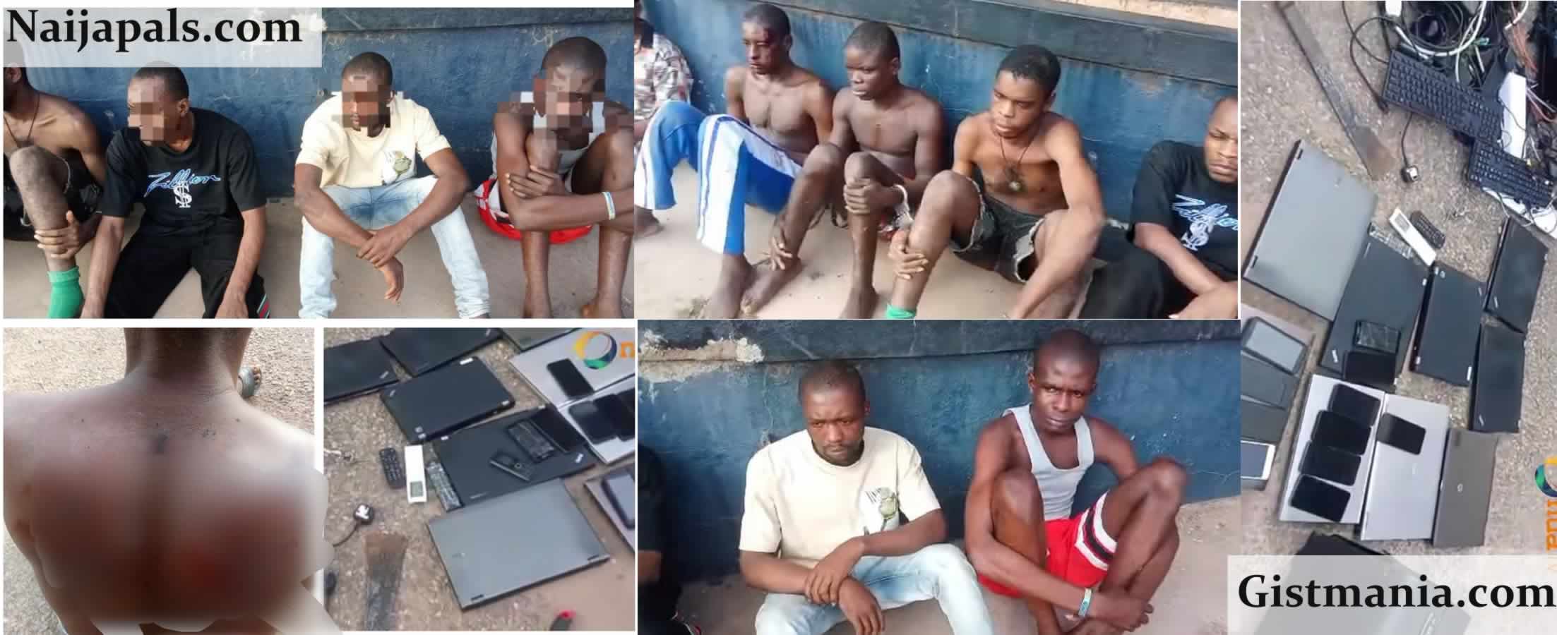 Ghana Arrests Eight Nigerians for Allegedly Beating 21-Year-Old Man in ‘Yahoo’ Initiation Ritual (Photos)