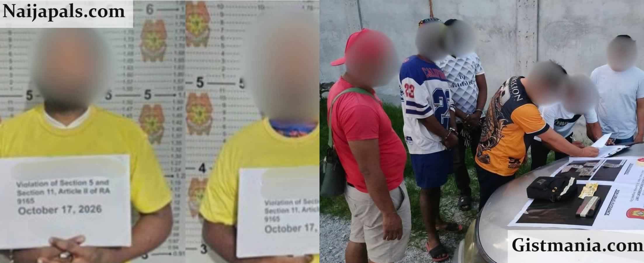 Drug Bust in Philippines: Three Nigerians Arrested Over Suspected Drug Possession (Photos)