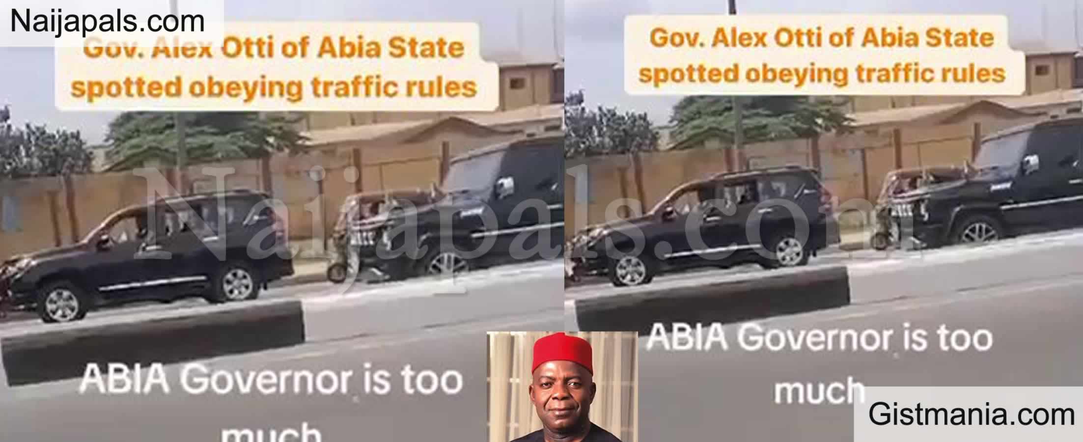 Video Spots Abia Governor Alex Otti’s Convoy Obeying Traffic Rules, Sparks Reactions