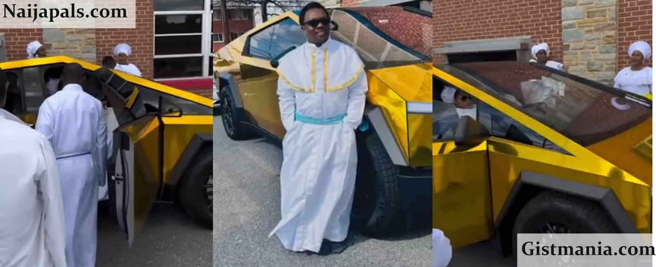 Nigerian Pastor Sparks Online Buzz After Flaunting New Tesla Truck (Video)