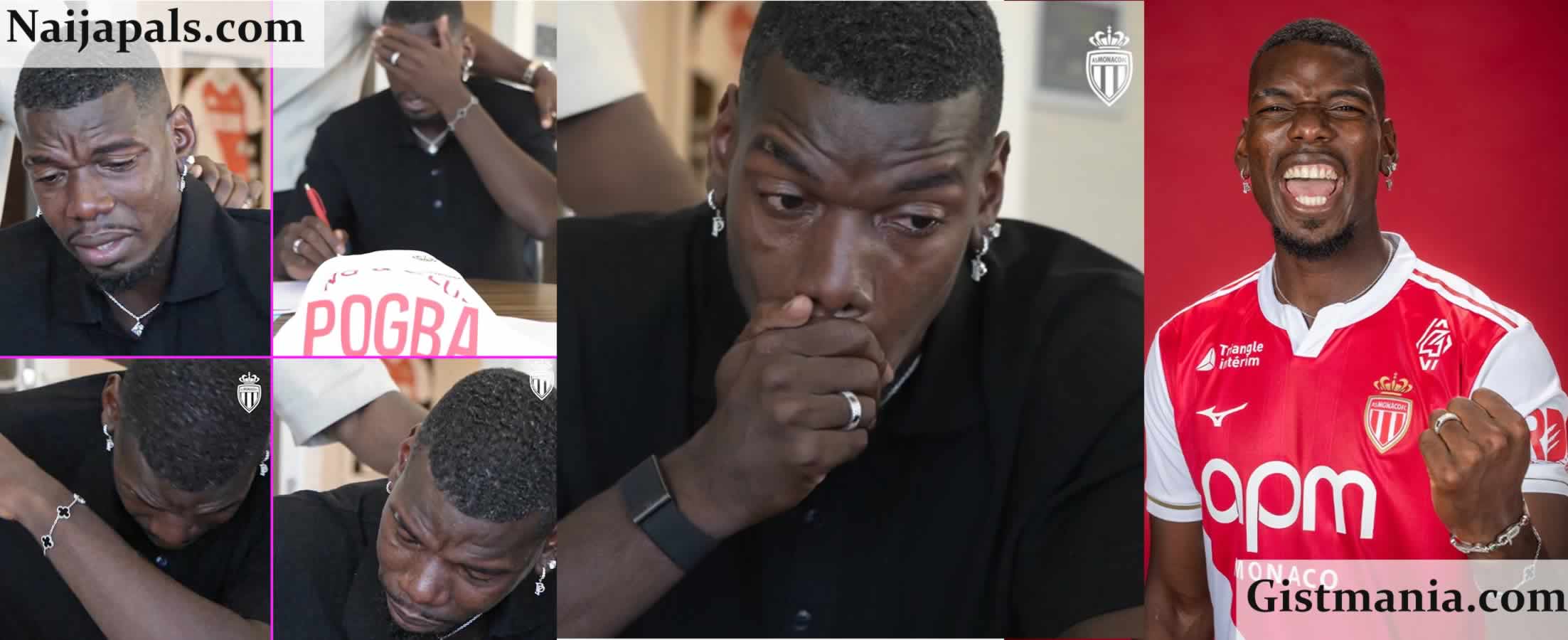 Emotional Moment French Footballer, Paul Pogba Broke Down In Tears As He Signed For Monaco (Video)
