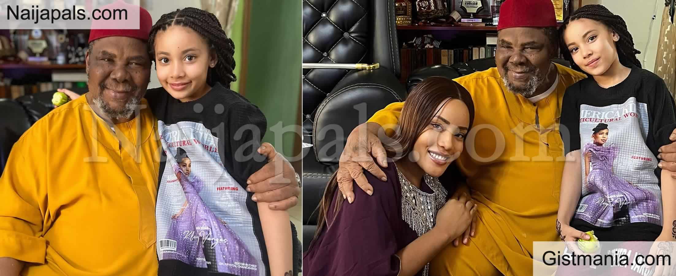 Nigerian-American Child Star, Kleopatra Vargas, Visits Veteran Nollywood Actor, Pete Edochie