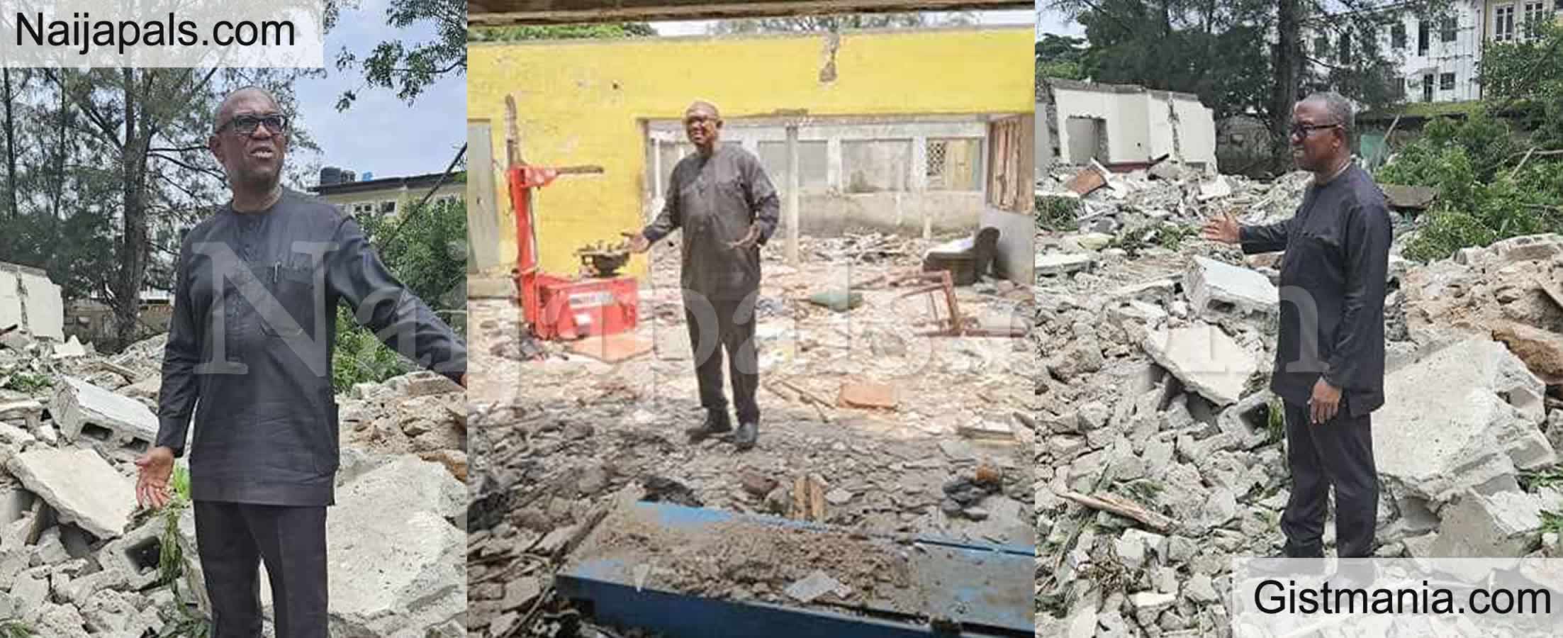 Peter Obi Laments, Shares Photos After His Brother&#039;s Company Property Was Demolished