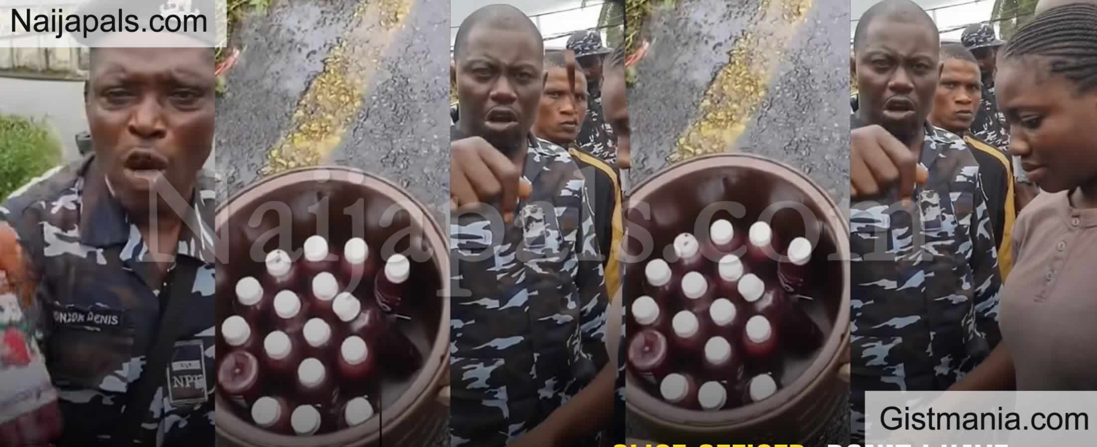 VIDEO: Drama as Police Officers Confronts Zobo Seller Over NAFDAC Registration Number