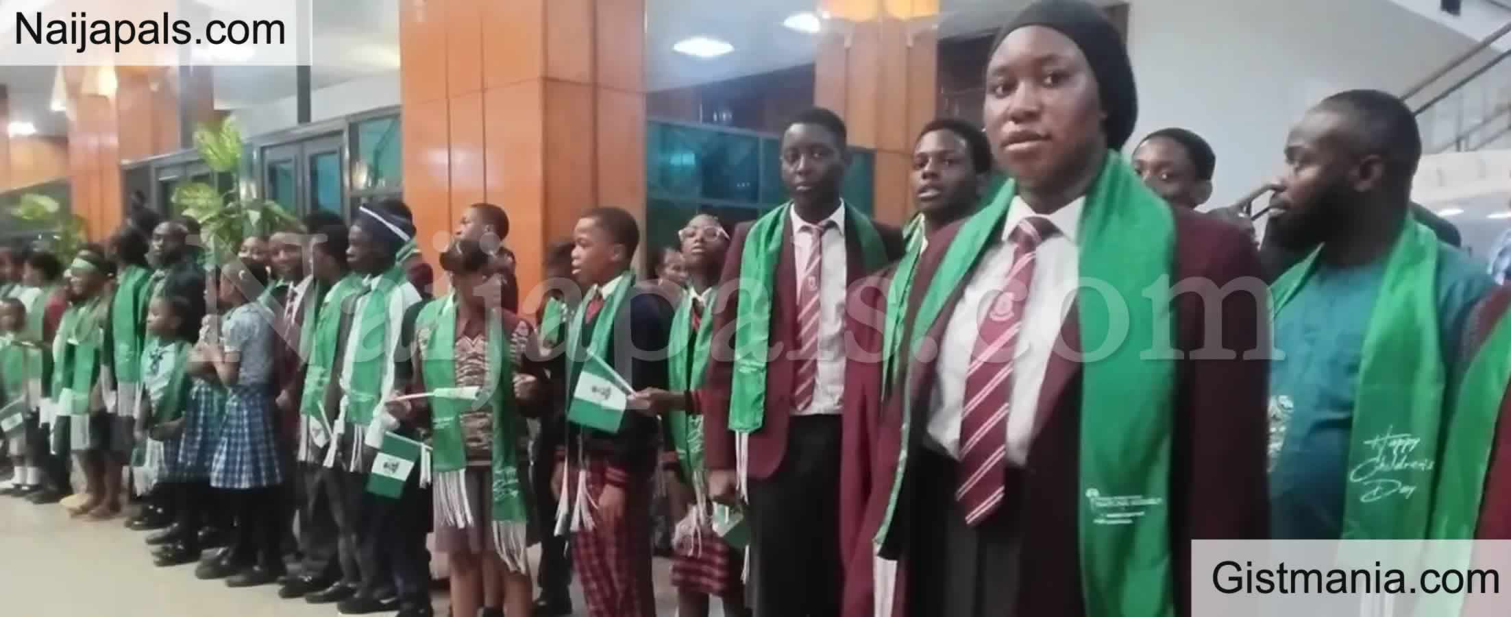 International Children’s Day&#059; How Senate Pres. Akpabio Ignores Children Waiting To Greet Him