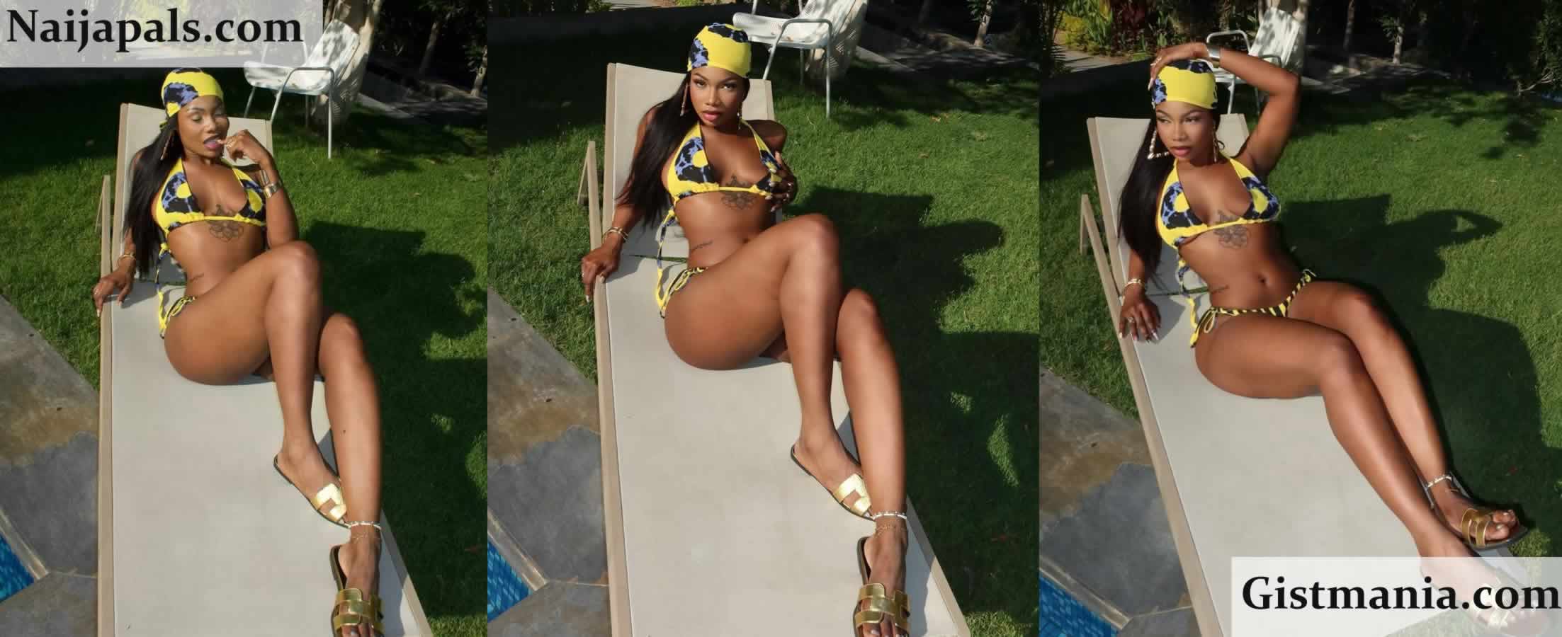 BBNaija’s Tacha Akide Sets Internet Ablaze With Stunning Bikini Poolside Photos