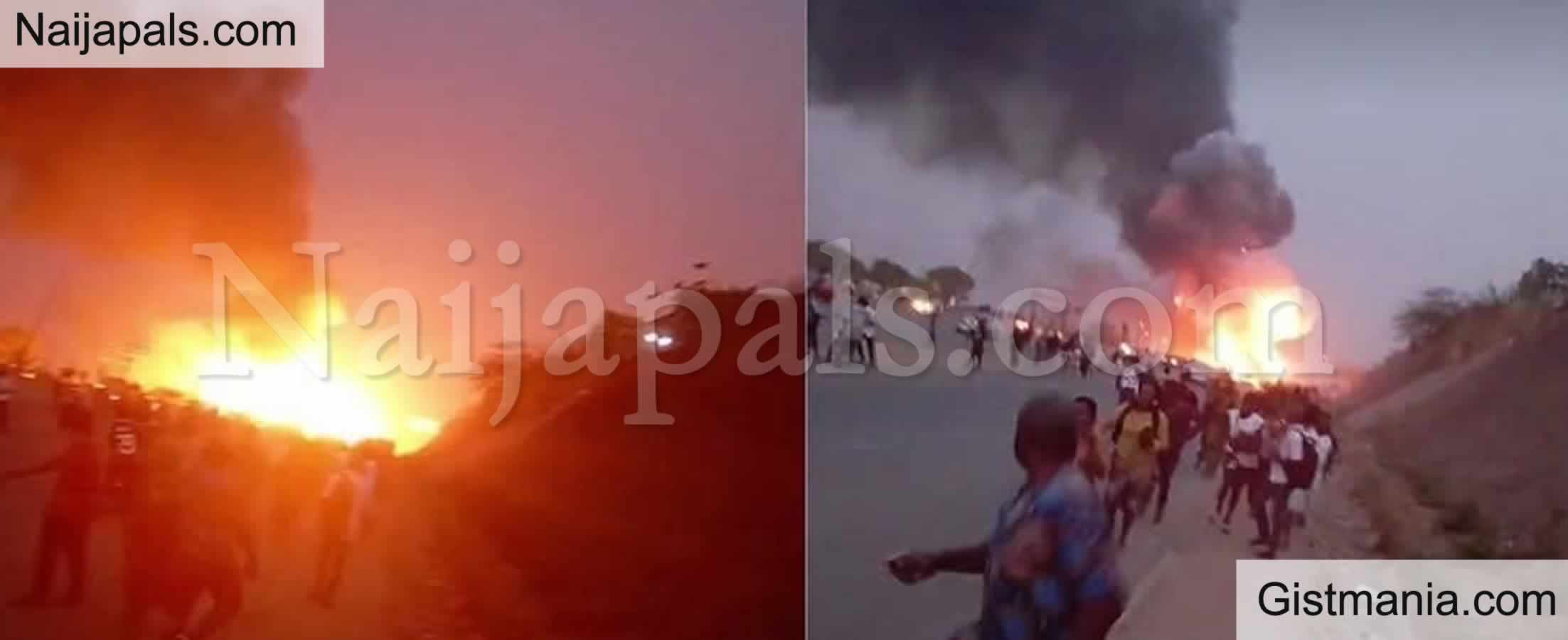 VIDEO: Serious Scare as Tanker Explosion Rocks Karu Bridge in Abuja Leaving Many Dead