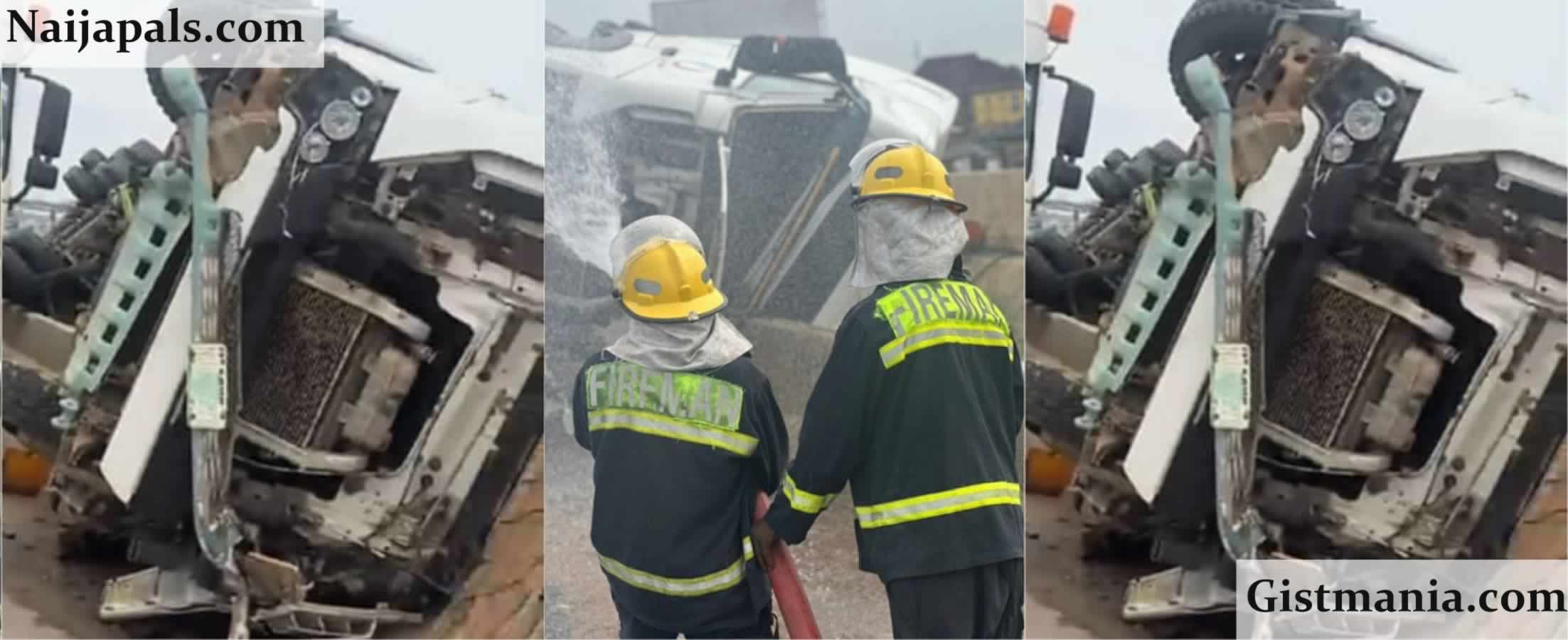 Tanker Laden With 60,000 Litres Of Diesel Overturns In Ibadan