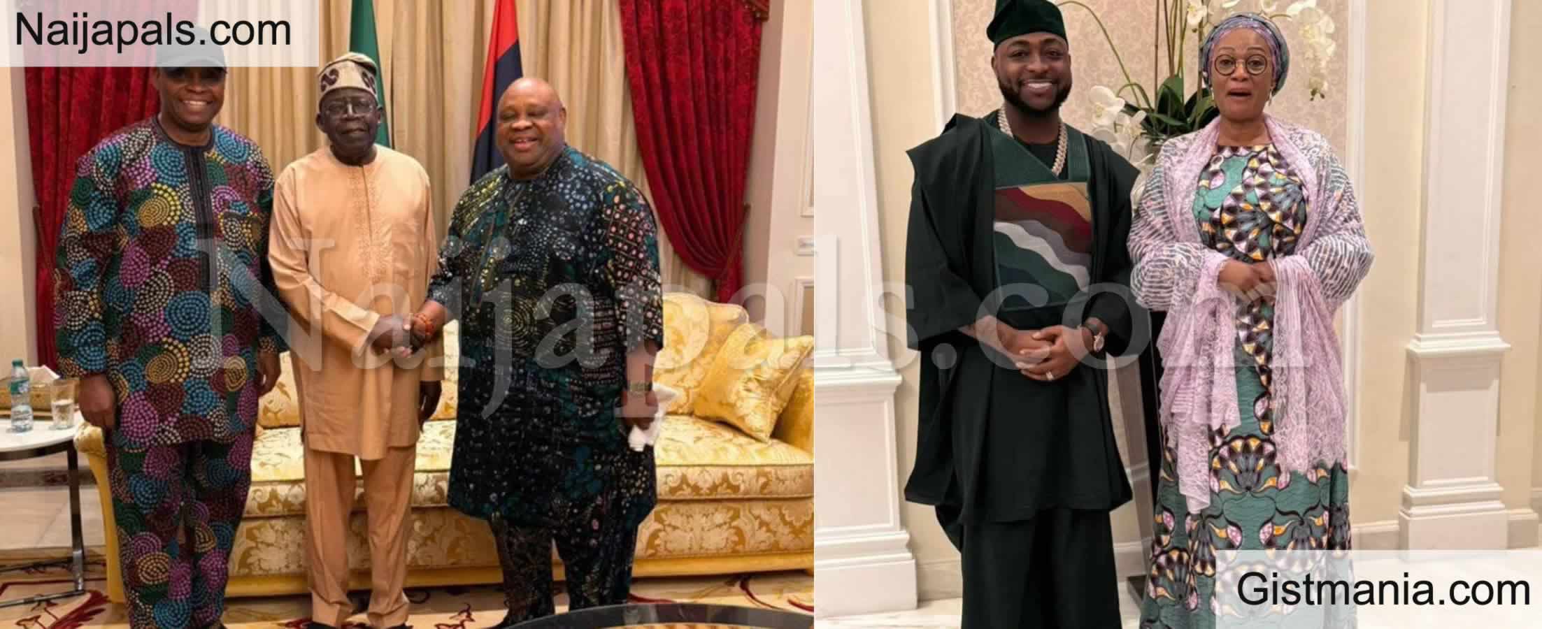 Pres.Tinubu Hosts Osun Gov Adeleke, Deji Adeleke And Singer, Davido In Lagos