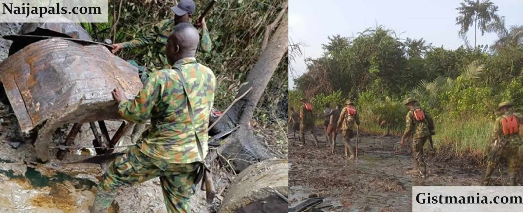 Troops Raid Oil Thieves in Niger Delta, Shut Down 21 Illegal Refineries